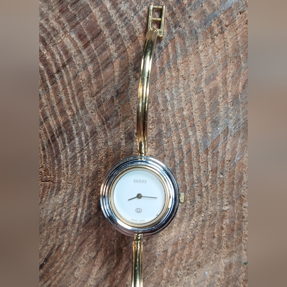 Gucci 11/12 Bezel Change Gold Tone Watch Authentic & Working - Picture 7 of 13